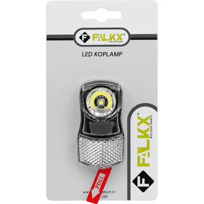 Falkx Koplamp fiets - LED verlichting - Zwart - Inclusief batterijen - Voorvork bevestiging