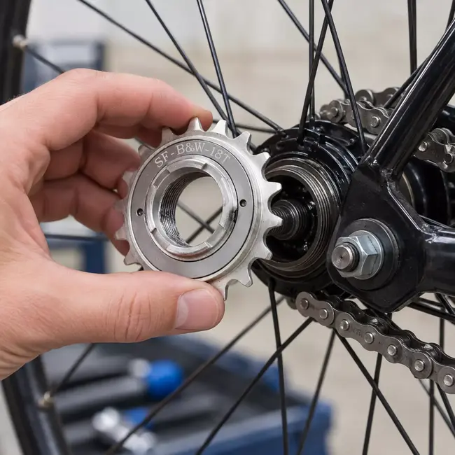 M-Wave Freewheel 18T single speed 1/8 inch met 18 tanden voor gebruik op een single speed fiets