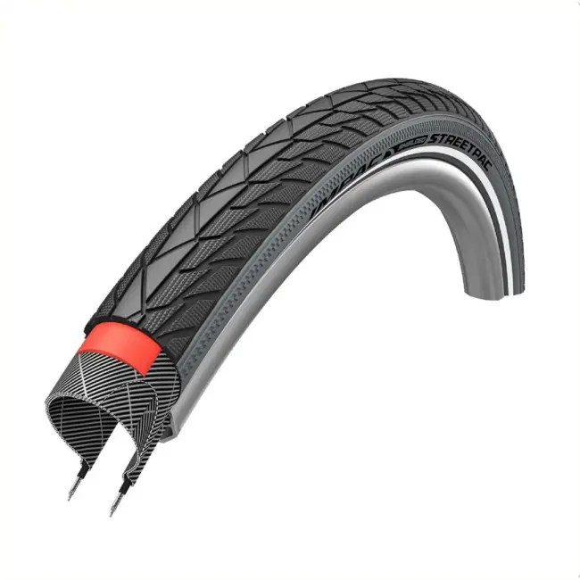 Buitenband: Impac  Streetpac (by Schwalbe)  (anti-lek)<br />
Kleur: zwart/grijze wang met reflectie<br />
Maat:  28x1.75, 700x47C  ETRTO 47-622