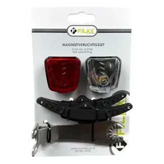 Falkx Magnet verlicthing. Set voor en achter. 0.5W led (hangverpakking)