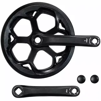 Falkx Fatbike crankstel 46T, cranklengte 152mm. Zwart, Staal, spieloos