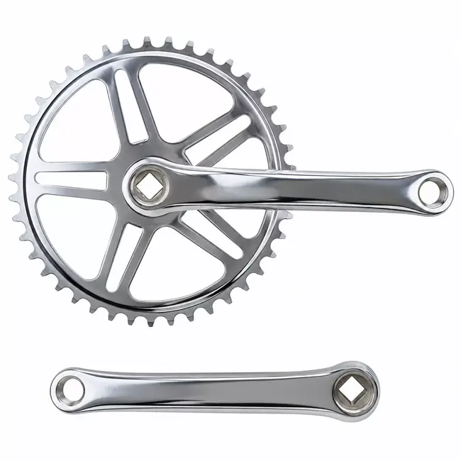 Falkx Fatbike crankstel 46T, cranklengte 152mm. Zwart, Staal, spieloos