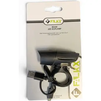 Falkx fiets koplamp, USB oplaadbaar inclusief stuur bracket