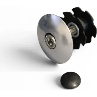 Merkloos A-head expander plug met top kap 1 1/8", zilver