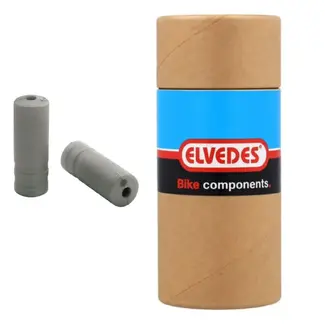 Elvedes 5.0mm PVC zilver kabeleinddopjes. 100 stuks in koker