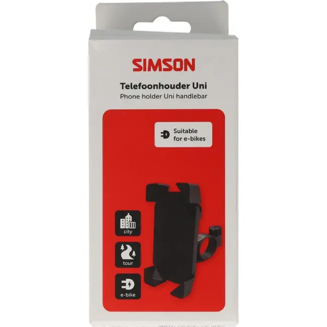 Simson fiets telefoonhouder, geschikt voor schermen tot 17 cm hoog en 8 cm breed (hangverpakking)