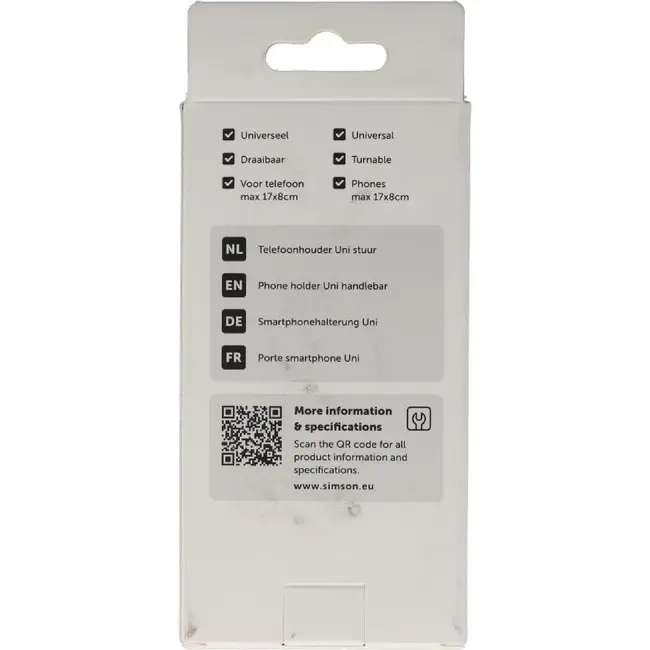Simson fiets telefoonhouder, geschikt voor schermen tot 17 cm hoog en 8 cm breed (hangverpakking)