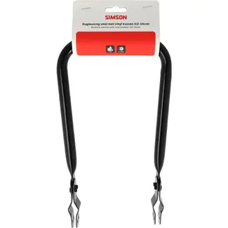 Simson bagagedrager rugsteun 12-14cm Zwart met vinyl rugkussen.