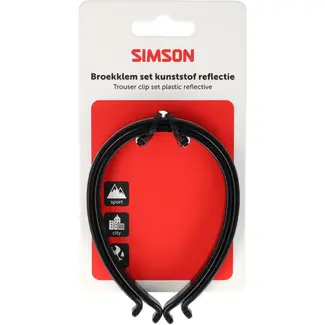 Simson broekklemmen Kunststof met reflectie