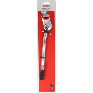Simson Standaard Quick,verstelbaar,brede plaat, zilver
