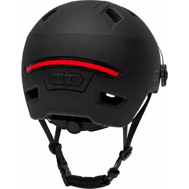 FALKX Helm  met vizier, maat L 59-61cm mat zwart. NTA 8776 goedgekeurd. Voorzien van makkelijke draaisluiting en usb oplaadbaar LED achterlicht en voorlicht