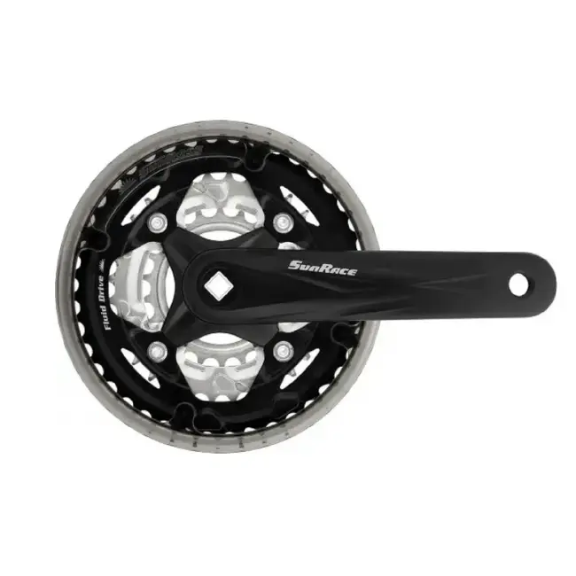 SunRace FCM600 crankstel 42/34/24T. cranklengte 170mm,- 31mm, alumnium cranks, stalen bladen, voor 7/8-speed ketting. spieloos