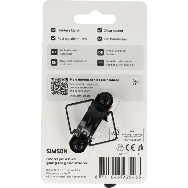 Simson Bel Traditioneel zwart staal