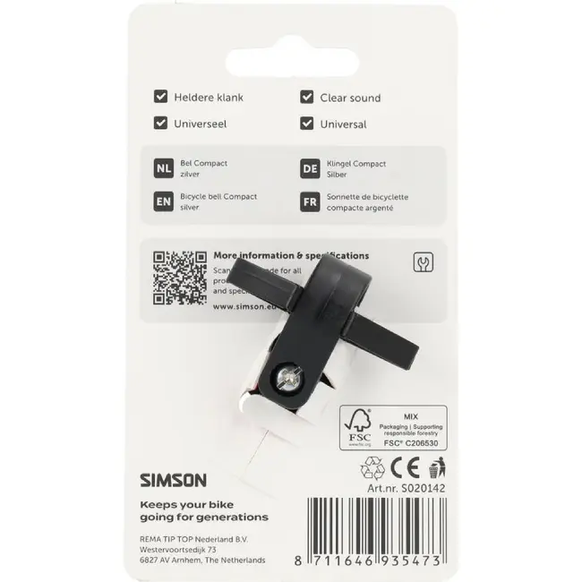Simson bel Compact zilver