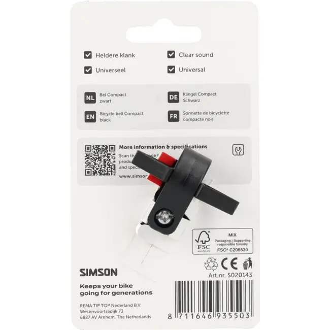 Simson bel Compact zwart