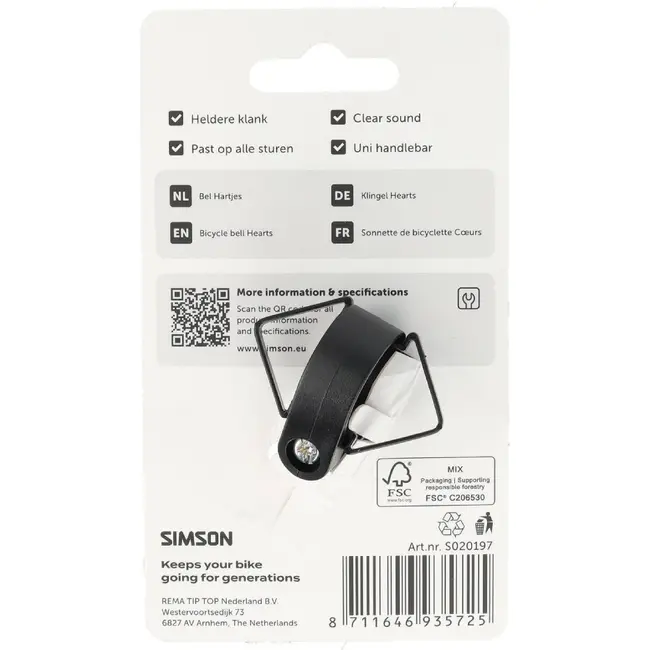 Simson Bel Hartjes Roze/Wit
