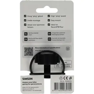 Simson Bel Race, rubber elastiek bevestiging, zwart