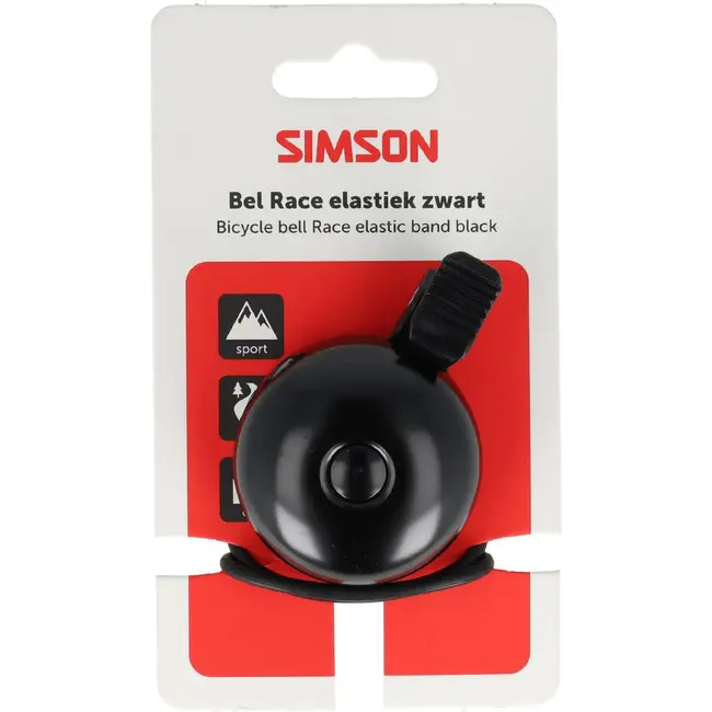 Simson Bel Race, rubber elastiek bevestiging, zwart