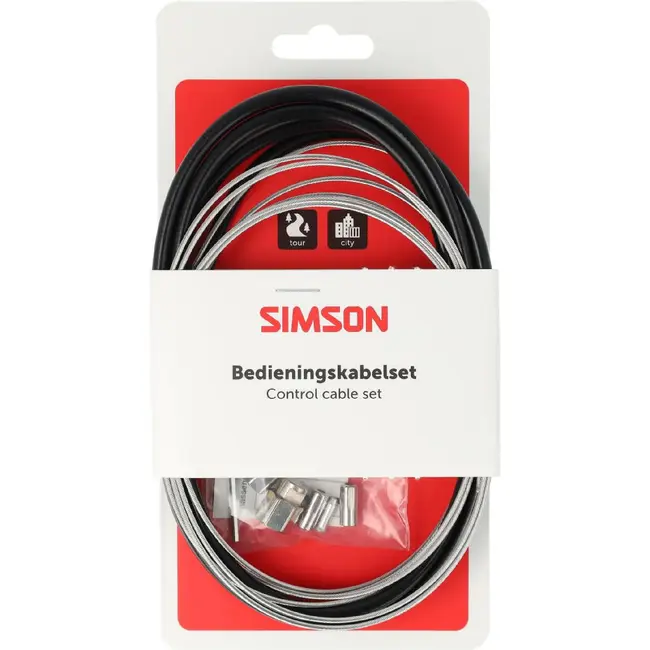 Simson Remkabelset compleet RVS Shimano Nexus Rollerbrake. zwart