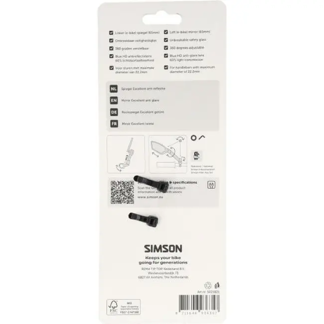 Simson Spiegel "excellent", anti reflecterend
