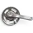 Merkloos crank 42T, cranklengte 170mm. zilver, aluminium, spieloos. 0mm diep