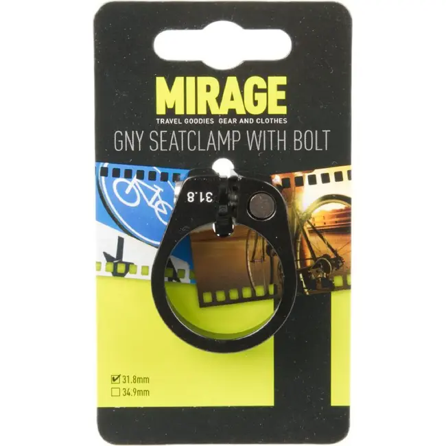 Mirage zadelpenklem GNY met bout, ø31.8mm, zwart