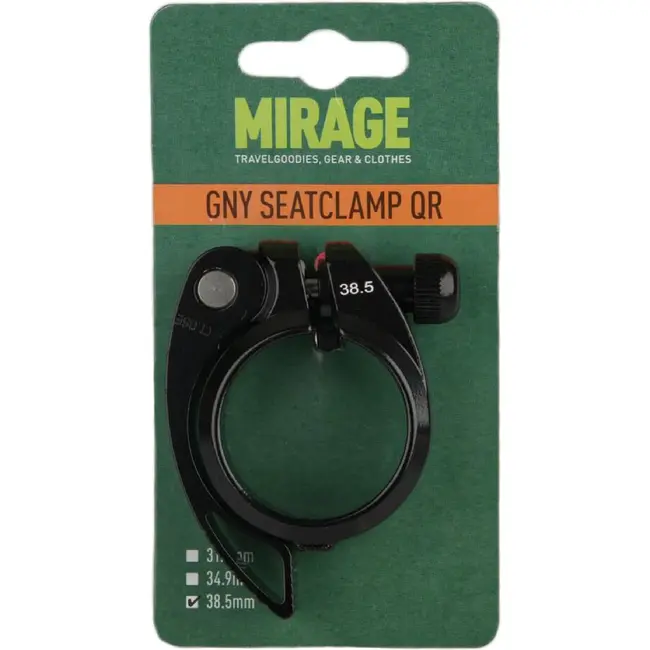 Mirage zadelpenklem GNY met QR, ø38.5mm, zwart