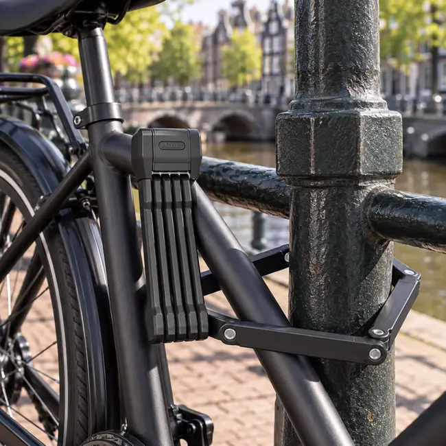 ABUS Vouwslot Bordo 6200K/90 zwart met houder, security level 13 voor beveiliging van je fiets