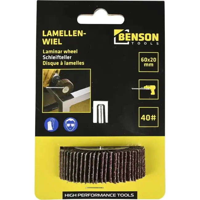 Benson Lamellenwiel K40 - Schuurlinnenstructuur - 60 x 20 mm - Hoge materiaalafname