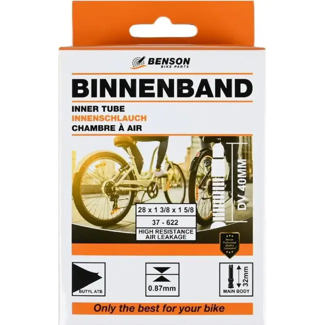 Benson Binnenband - Butyl - 28 inch - Dunlop ventiel - 40 mm - Zwart