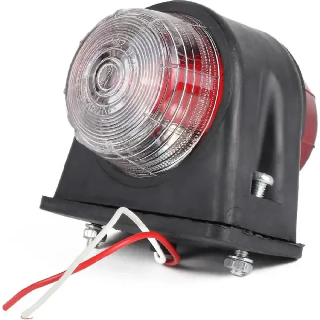 Benson Breedtelamp rubber - halogeen - 12V/24V - rood/wit - 74 mm