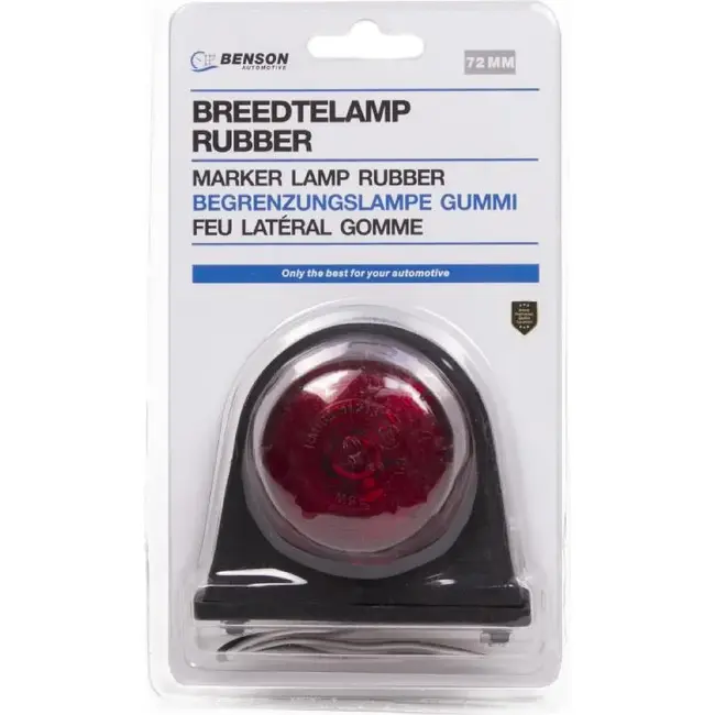 Benson Breedtelamp rubber - halogeen - 12V/24V - rood/wit - 74 mm