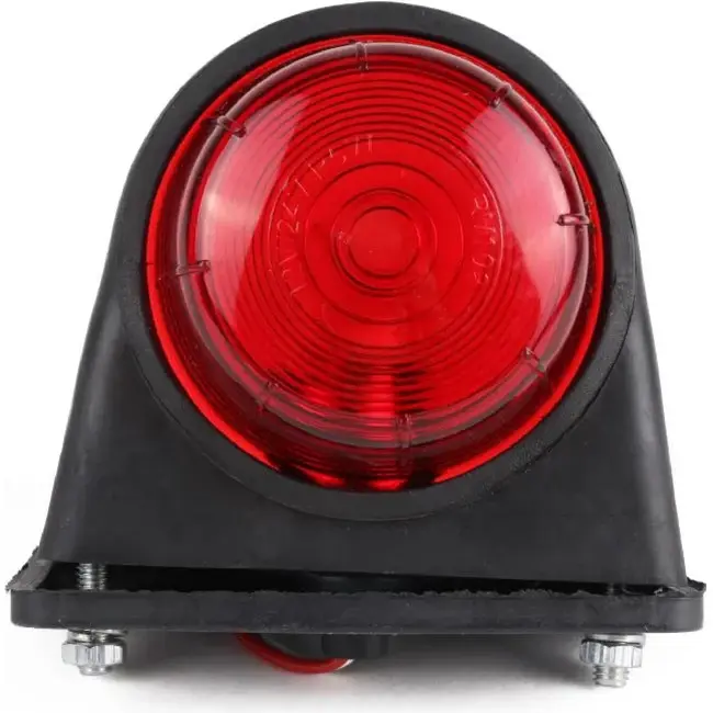 Benson Breedtelamp rubber - halogeen - 12V/24V - rood/wit - 74 mm