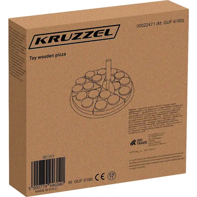 Kruzzel Houten Pizzaspeelset - 27 Onderdelen voor Jonge Pizzabakkers