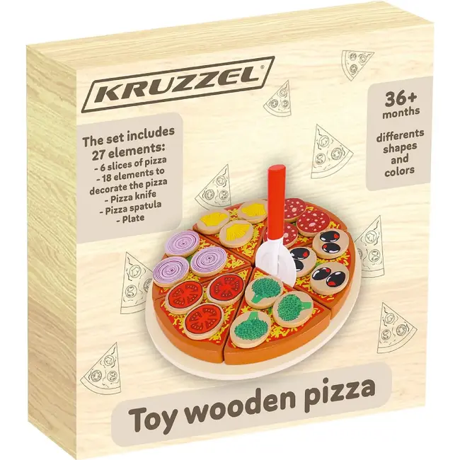 Kruzzel Houten Pizzaspeelset - 27 Onderdelen voor Jonge Pizzabakkers