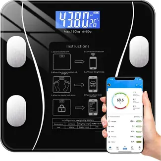 Ruhhy Analytische Badkamerweegschaal LCD - Volg Uw Gezondheid Precies - Max 180 kg