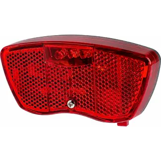 Ikzilight Achterlicht drager Junior - 3x LED - Reflector - Standlicht - Zichtbaar tot 700 meter - Rood