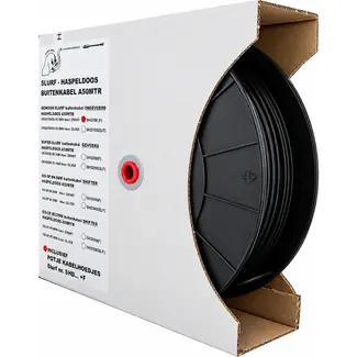 Slurf Gevoerde buitenkabel rem zwart - 50m - Inclusief kabelhoedjes - 2,5x5,0 mm