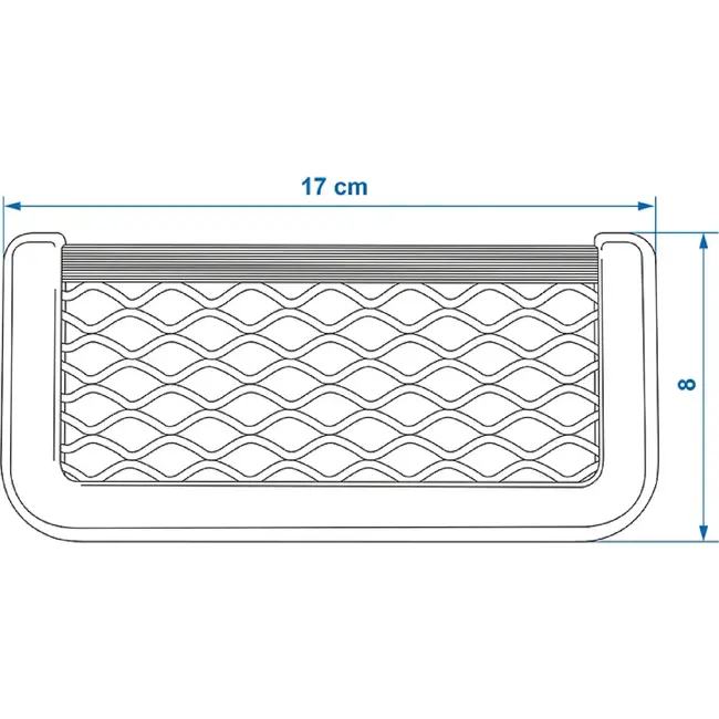 ProPlus Elastisch opbergnet - 17 x 8 cm - Inclusief kunststof frame - Universeel toepasbaar