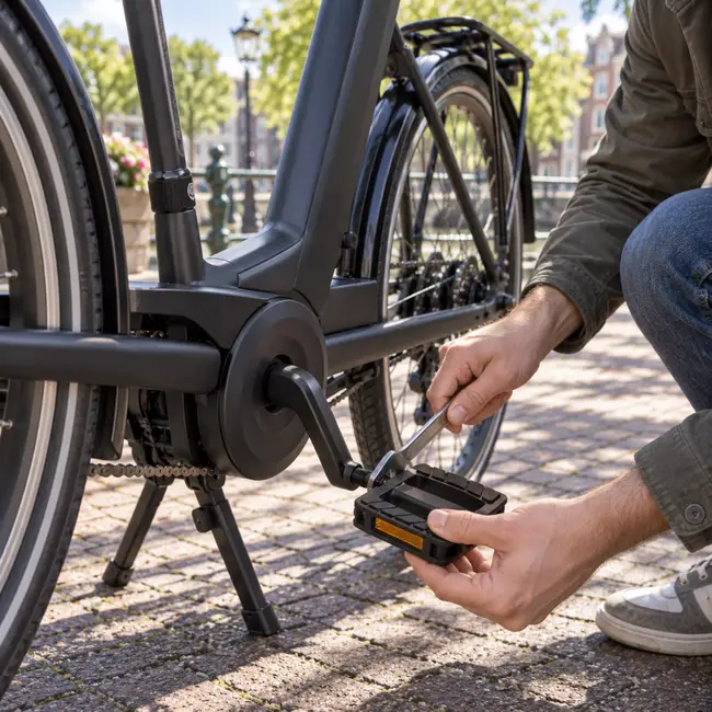 Union Fietspedaal zwart 9/16 inch - SP-827 van PVC voor elektrische fiets in werkplaatsverpakking