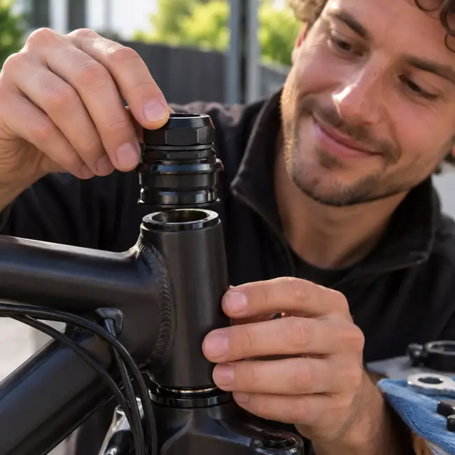 M-Wave Balhoofd 1 1/8 inch zwart - semi-geïntegreerd ZS44/44 T C voor passend balhoofd op de fiets
