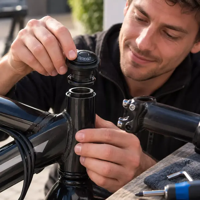 M-Wave Balhoofd 1 inch zwart - ahead uitvoering voor passend fietsbalhoofd en montage op de fiets