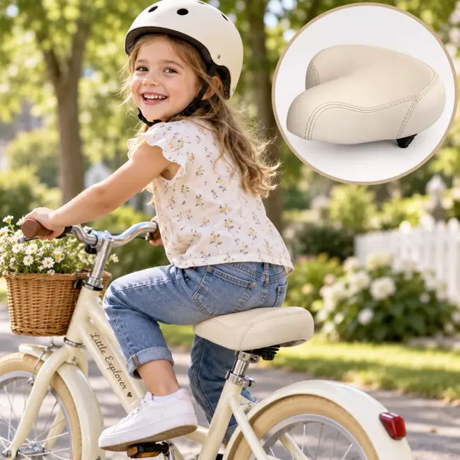 Selle Royal Kinderzadel cream - Cruiser voor fietsen van 20, 22, 24 en 26 inch met passende zadelmontage
