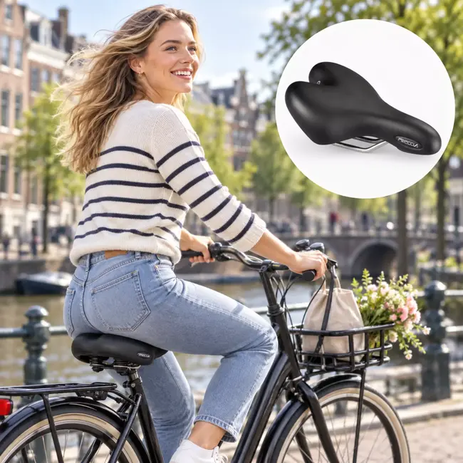 Selle Royal Fietszadel zwart dames - Freccia Athletic zonder zadelstrop voor dagelijks fietsgebruik