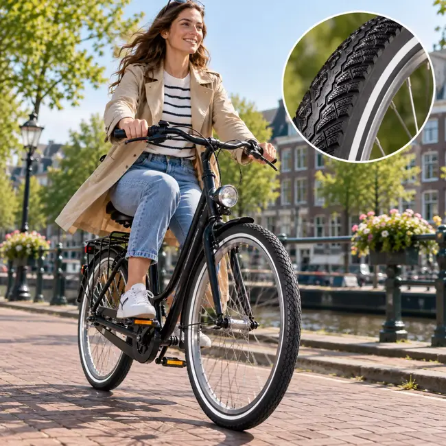 Vee Rubber Buitenband 26 x 1,75 zwart-wit - Vee Rubber met ETRTO 47-559 voor dagelijks fietsgebruik