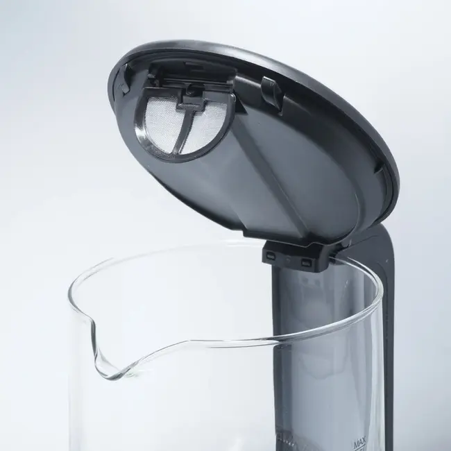 TIROSS Glazen waterkoker 1,7 l met blauwe ledverlichting en droogkookbeveiliging