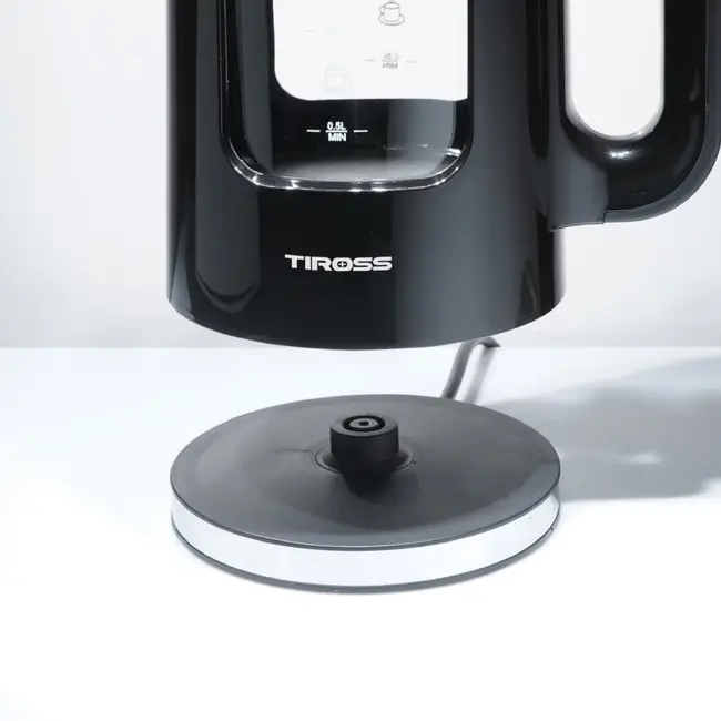 TIROSS Glazen waterkoker 1,7 l met blauwe ledverlichting en droogkookbeveiliging