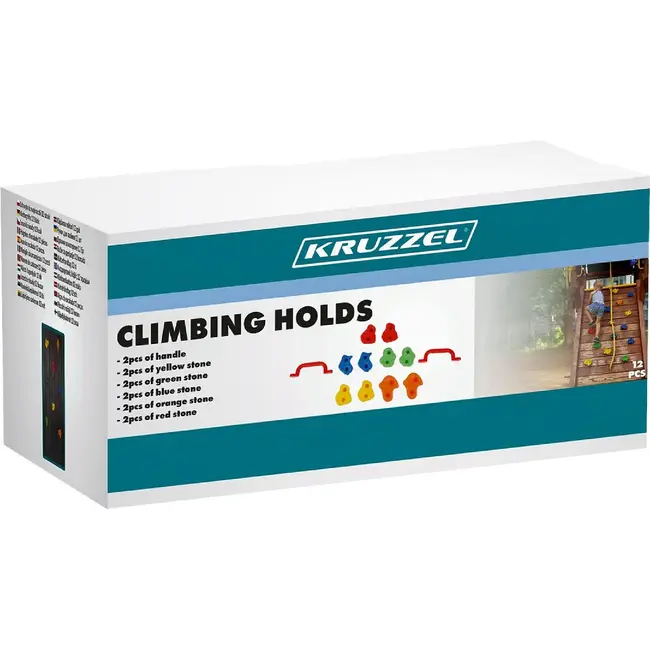 Kruzzel Klimstenen set voor Kinderen – 10 Grepen + 2 Handvatten