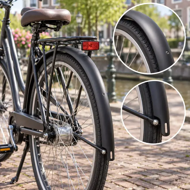Kalloy Spatbord achter 28 x 1 5/8 x 1 3/8 mat zwart - 58 mm breed voor passende 28 inch fiets