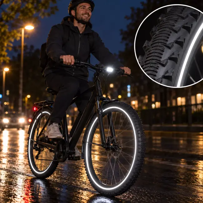 Vee Rubber Buitenband fiets zwart - grof profiel met lichte zijstreep voor vervanging op passende fiets